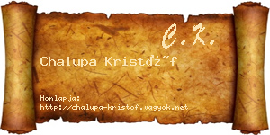 Chalupa Kristóf névjegykártya