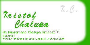 kristof chalupa business card